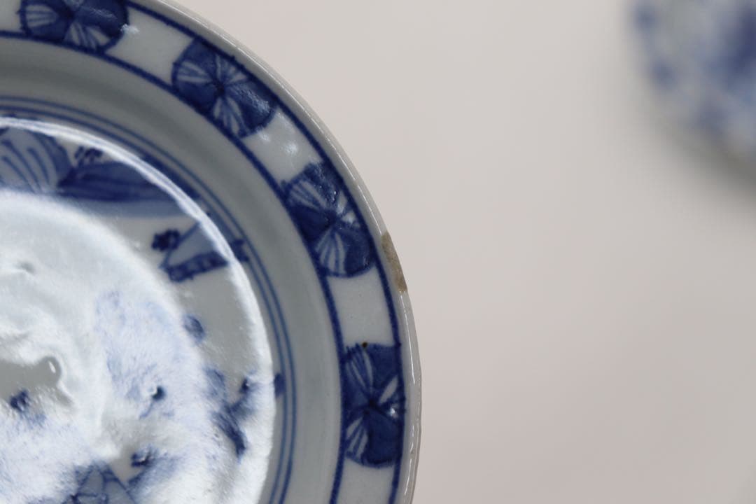 中国　染付　寅生佳器　人物紋小皿2点　送料込み250106