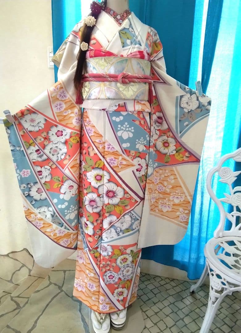 【新春】振袖フルセット、上質正絹振袖成人式、重ね衿、帯揚げ帯締め、西陣袋帯、襦袢