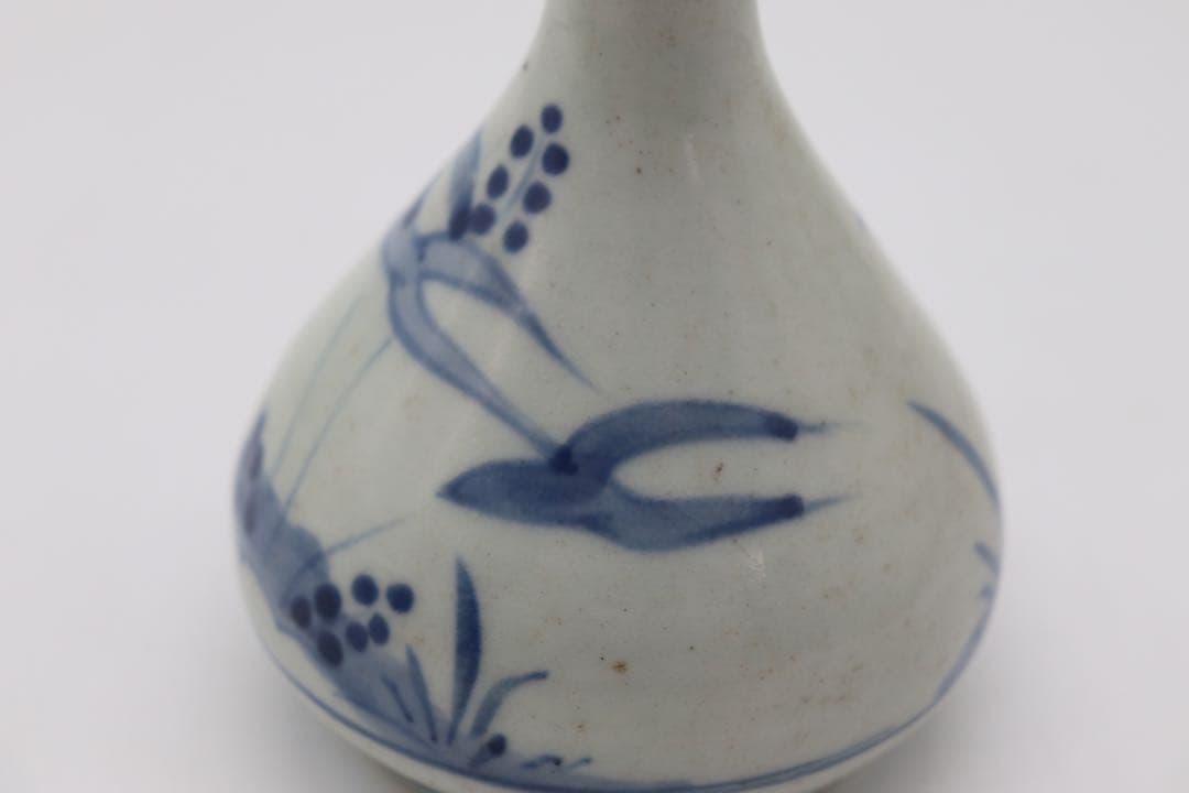 染付長頸瓶　　アンティーク　送料込み0206