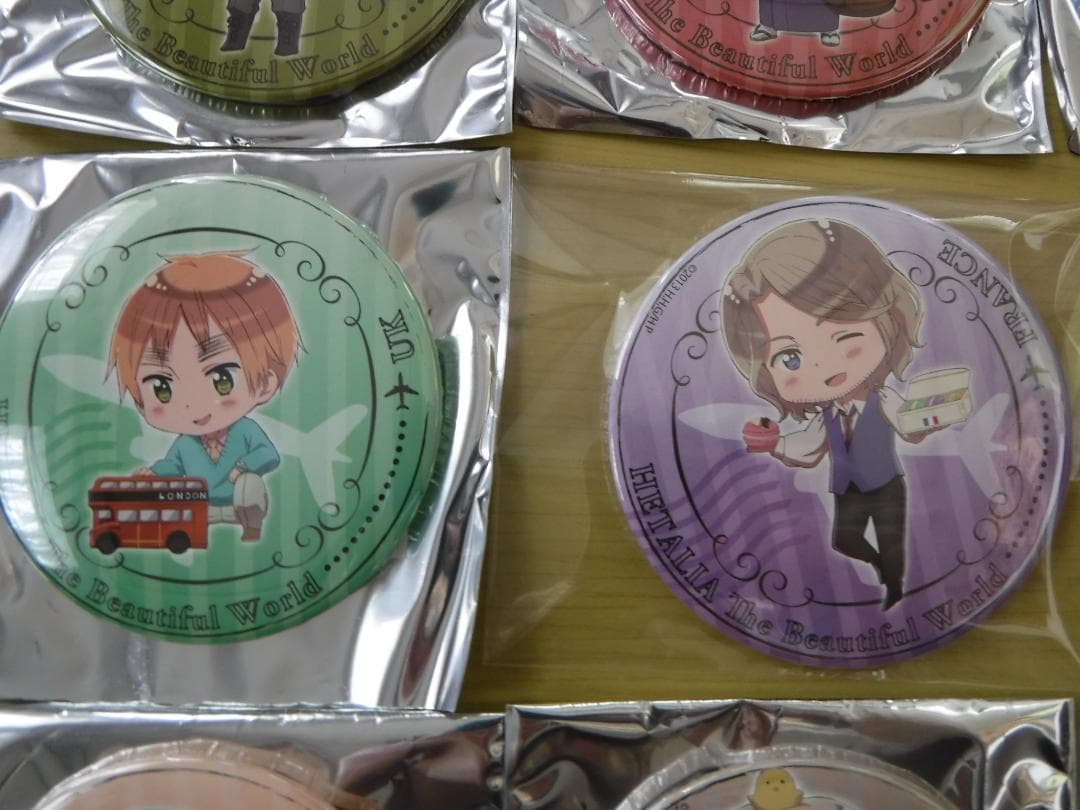 ◆ ヘタリア　トラベル缶バッジくじ　全９種セット　イギリス・アメリカ・プロイセン