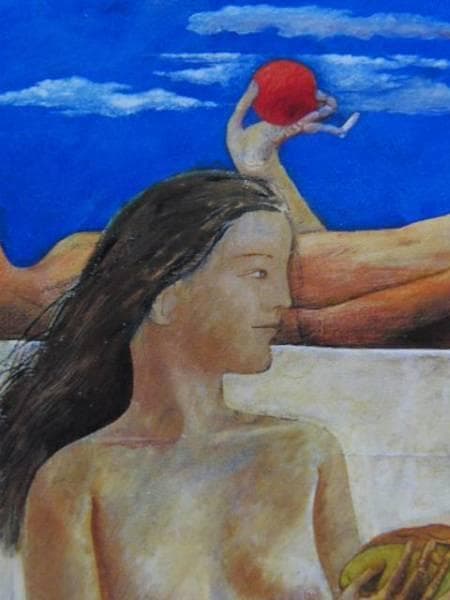 大津英敏、海からの便り、希少な画集より、新品高級額・額装付