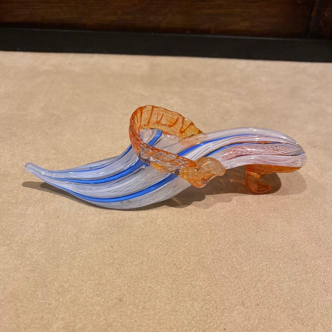 ガラス　の　靴　イタリア　ヴェネチアンガラス　ムラーノガラス　アンティーク　置物