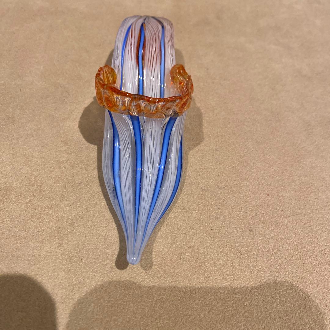 ガラス　の　靴　イタリア　ヴェネチアンガラス　ムラーノガラス　アンティーク　置物