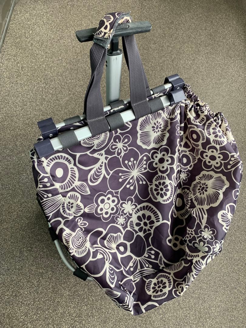 reisenthel 花柄キャリーカート ブラック・ホワイト➕エコバッグセット