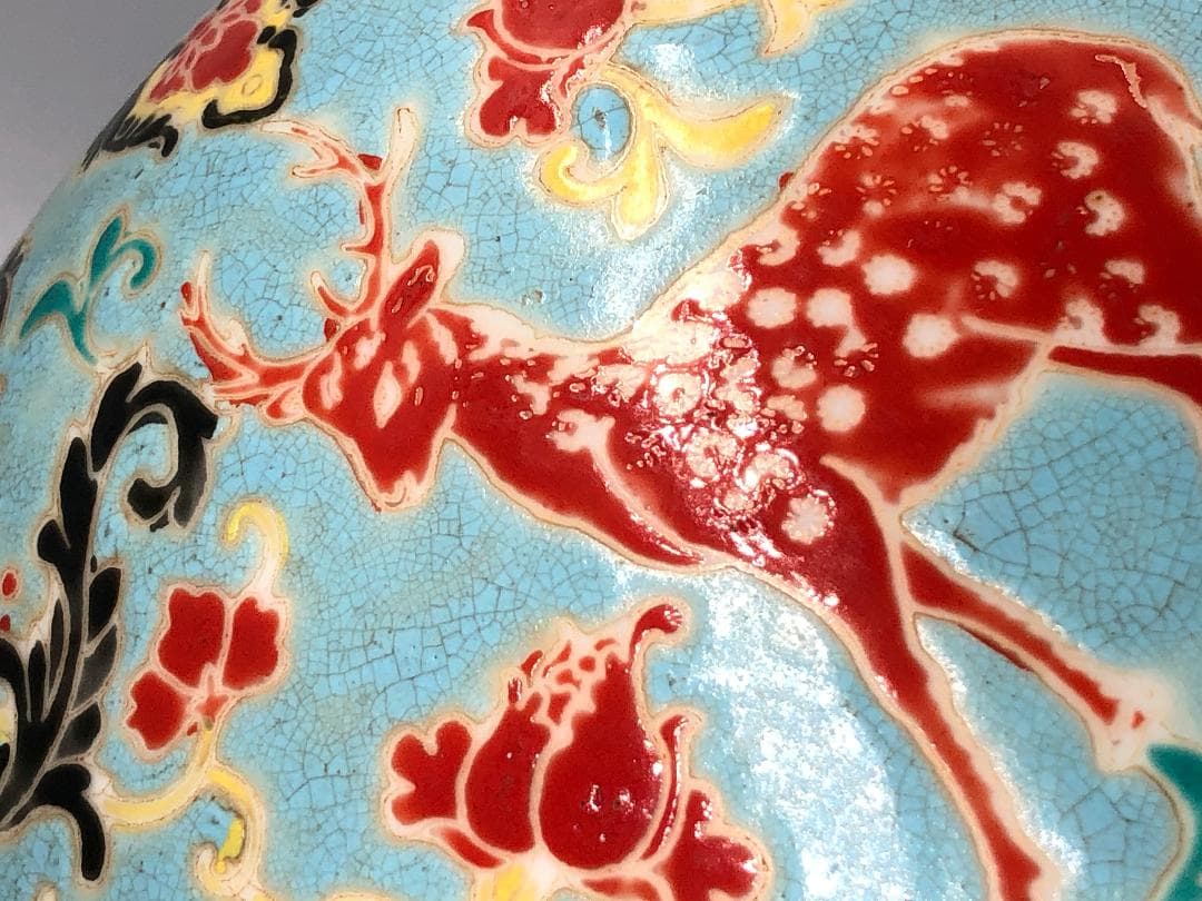 【 唐英監修　百花神獣図琺瑯彩壺 】　官窯（景徳鎮）　乾隆元年款　　N0205G