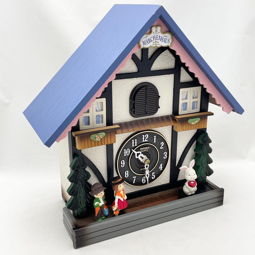 【未使用】CITIZEN メルヘンハウス ハト時計 掛時計 4MJ744 木製