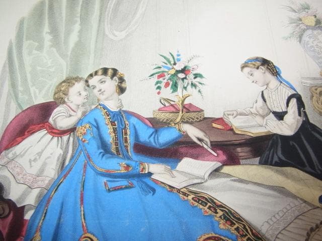 1866年銅版画◆フランス ファッション誌『ラ・モード・イリュストレ』No.39