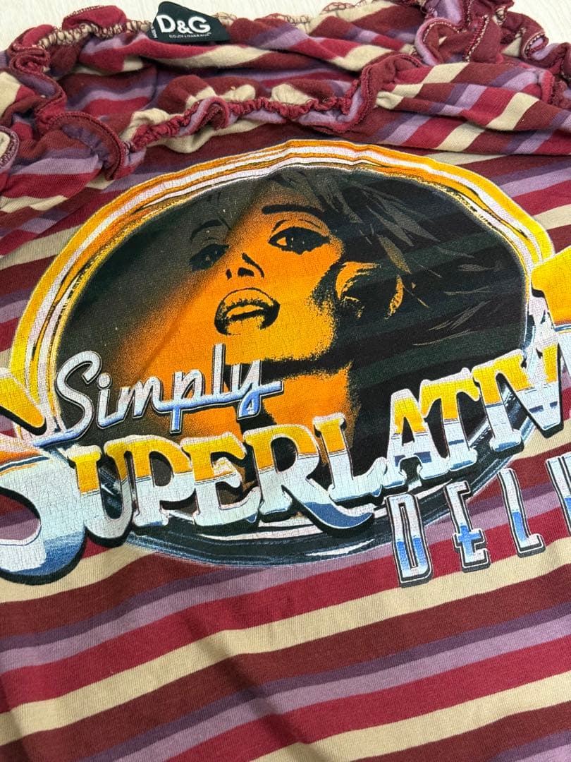 D&G ボーダー ノースリーブ タンクトップ シャツ ドルガバ