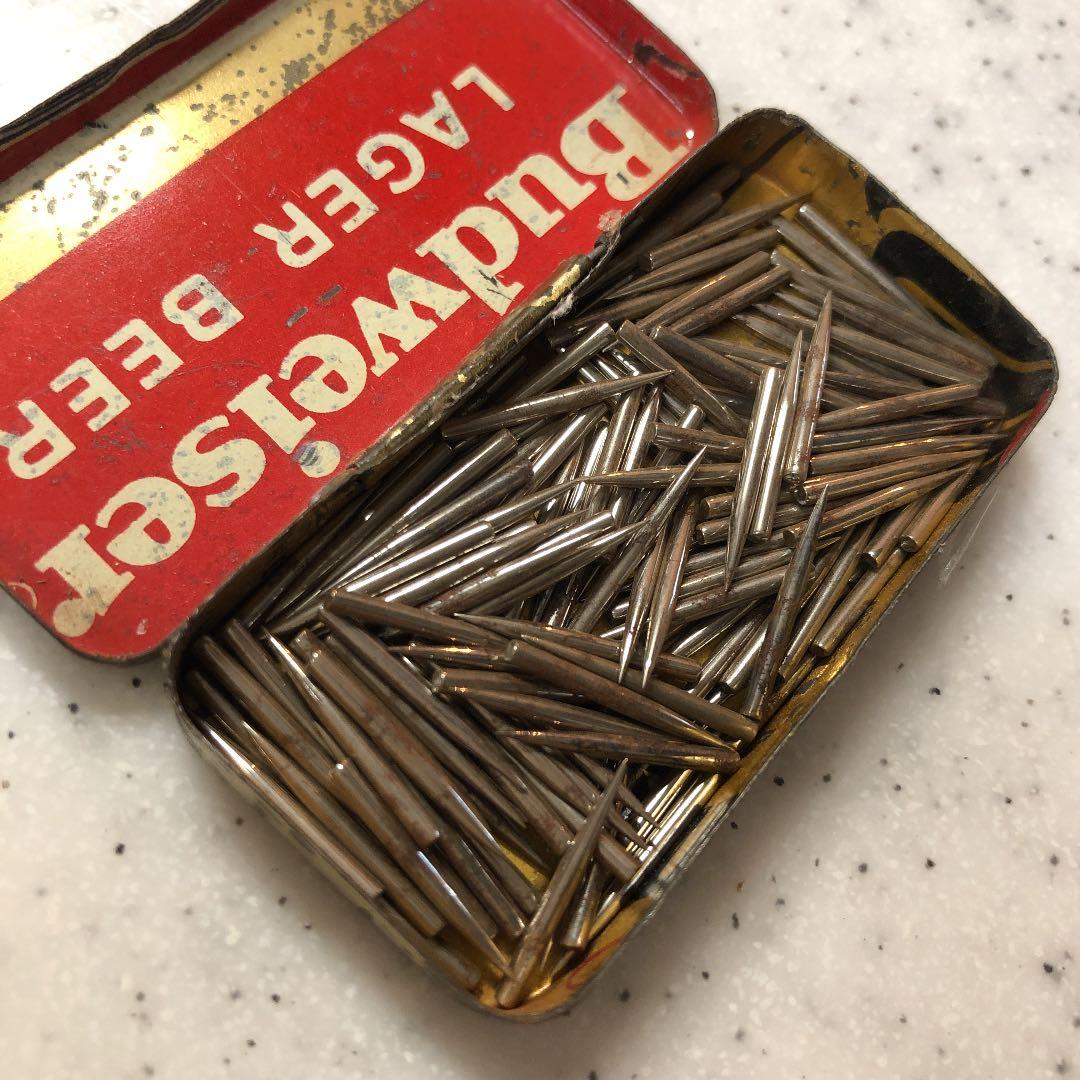 2缶セット 進駐軍廃材リサイクル Budweiser 缶 蓄音機 針