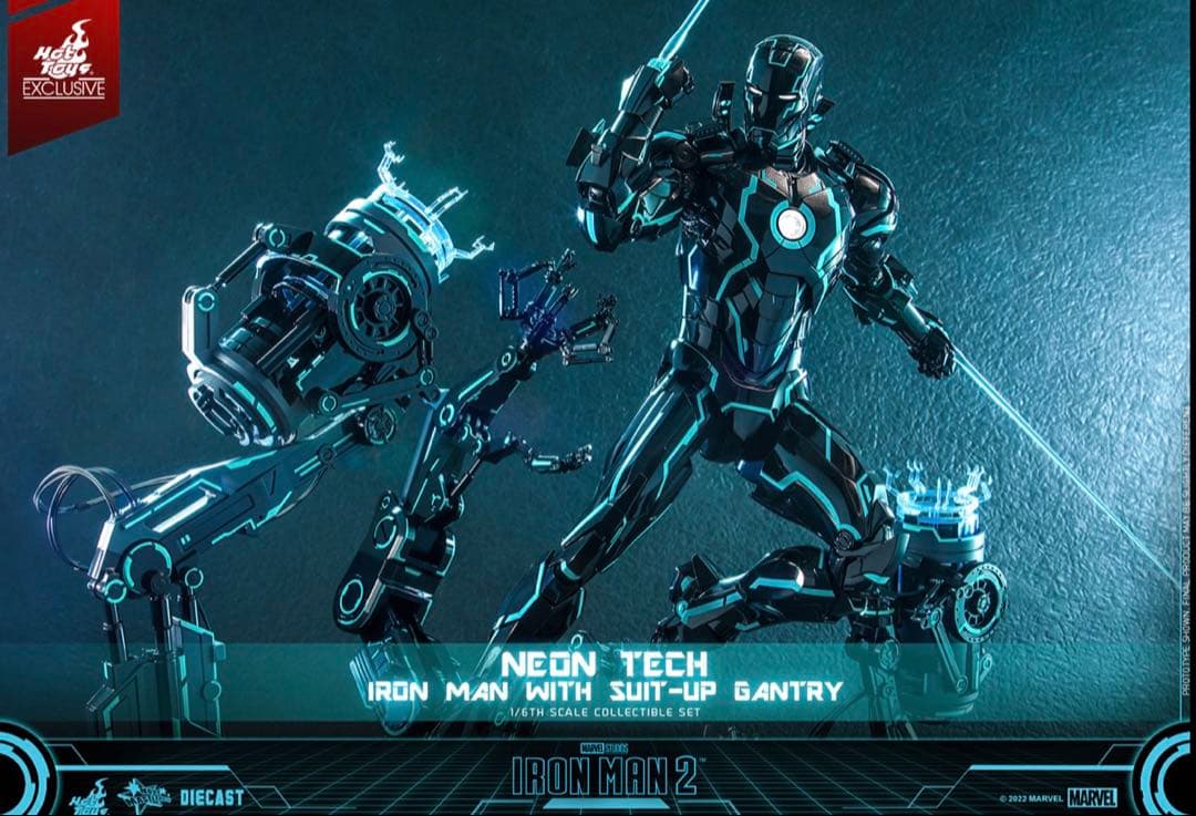 【DIECAST】アイアンマン・マーク4限定ネオンテック版パワードスーツ装着機付