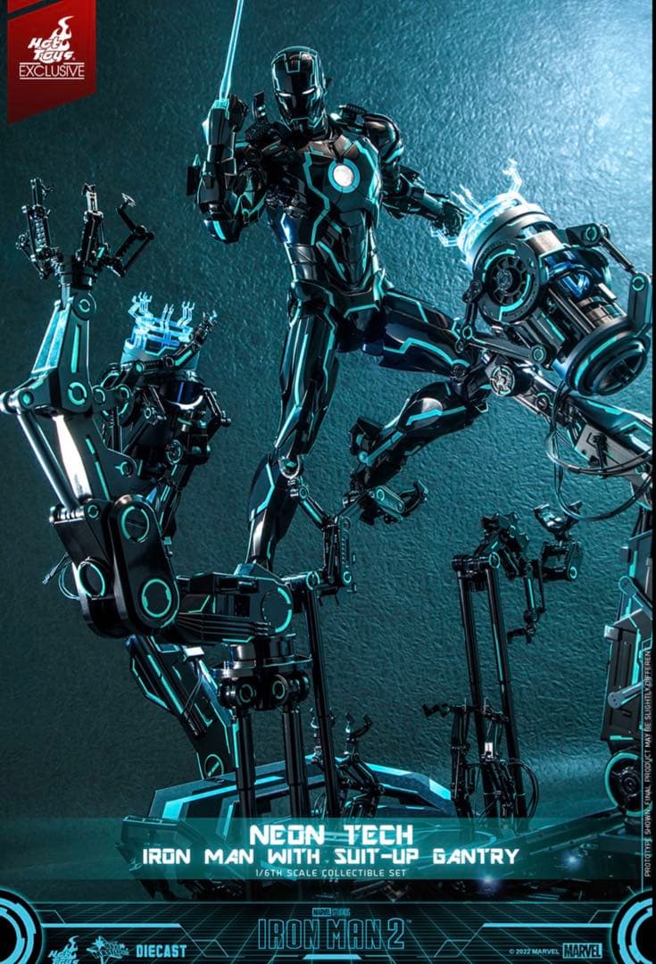 【DIECAST】アイアンマン・マーク4限定ネオンテック版パワードスーツ装着機付