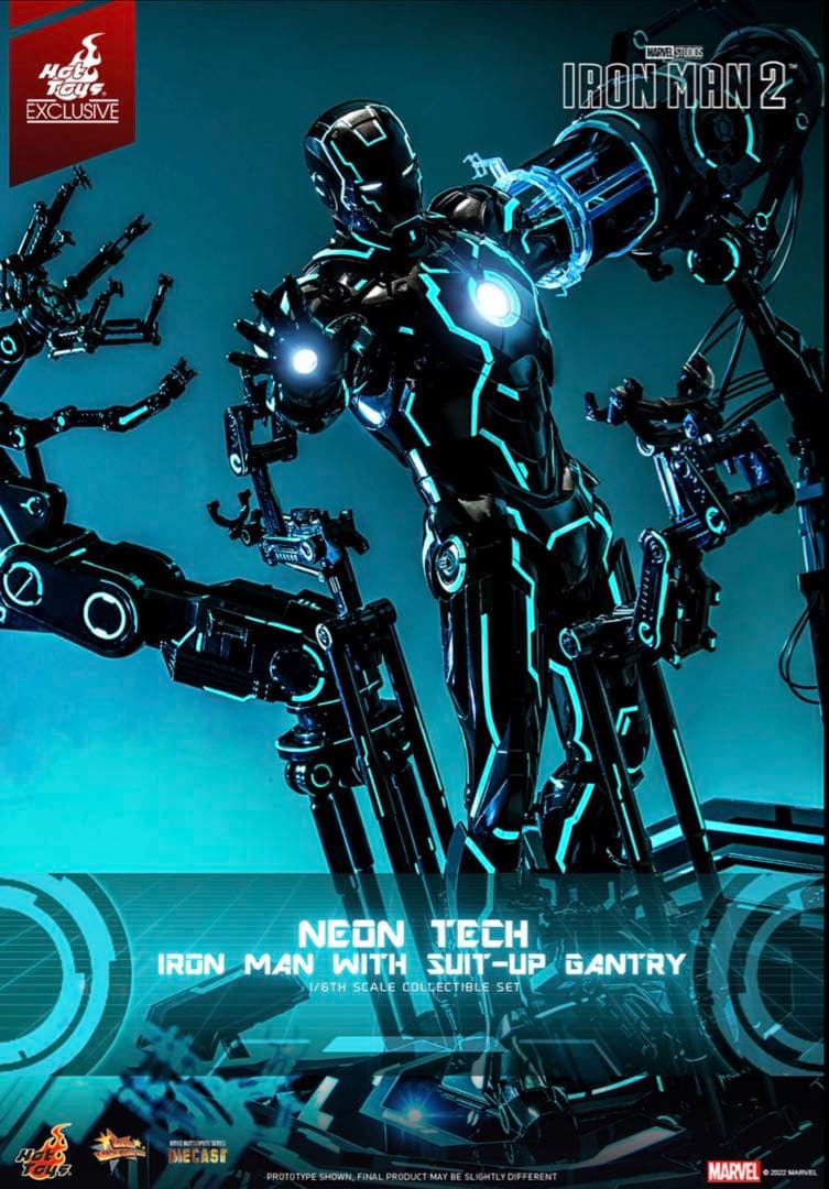 【DIECAST】アイアンマン・マーク4限定ネオンテック版パワードスーツ装着機付