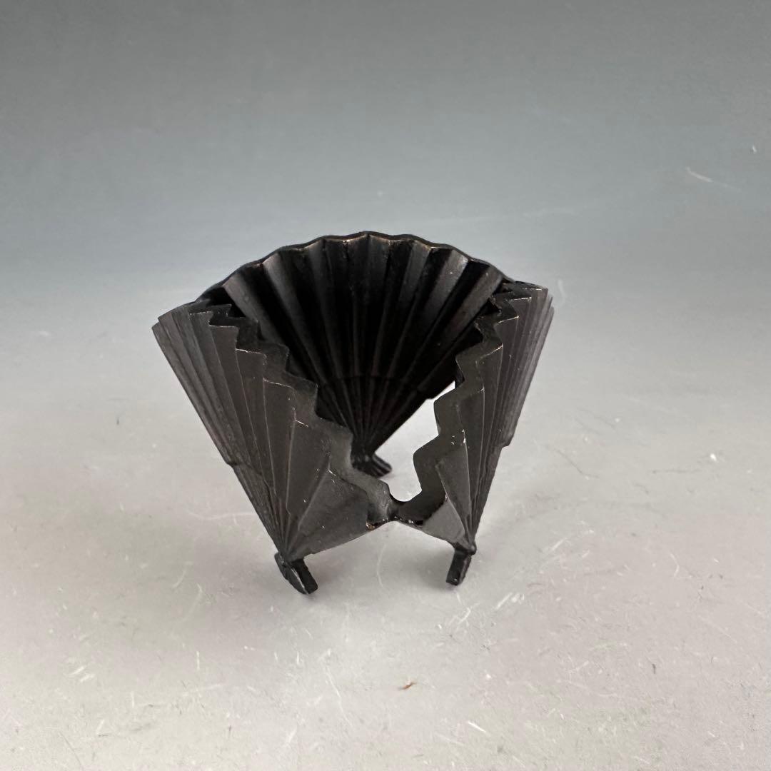 茶道具　唐銅　蓋置　3種　閑浄　共箱　鼓　扇面　三鈴　工芸品　茶の湯　稽古