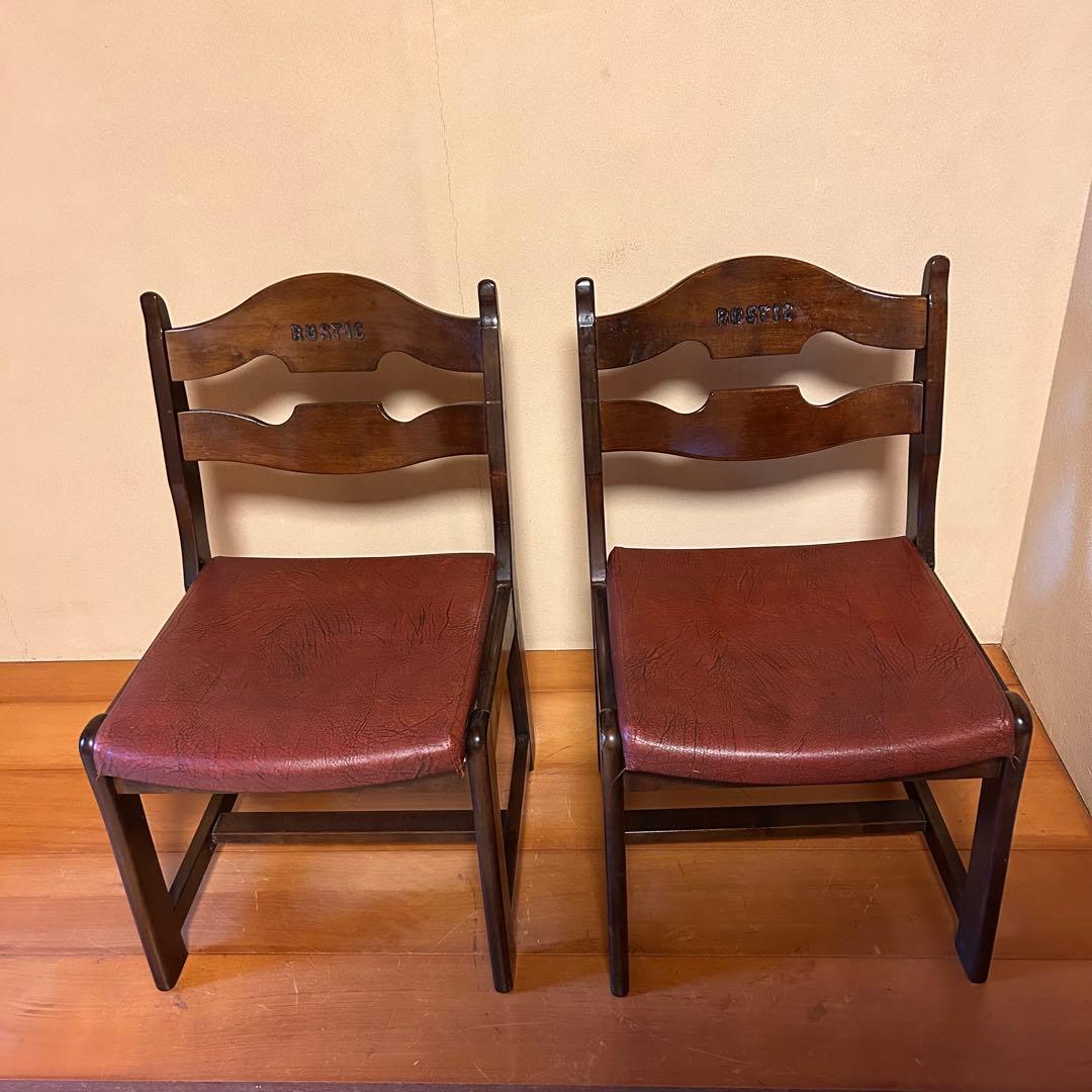 カリモク　ROSTIC 木製椅子2脚セット