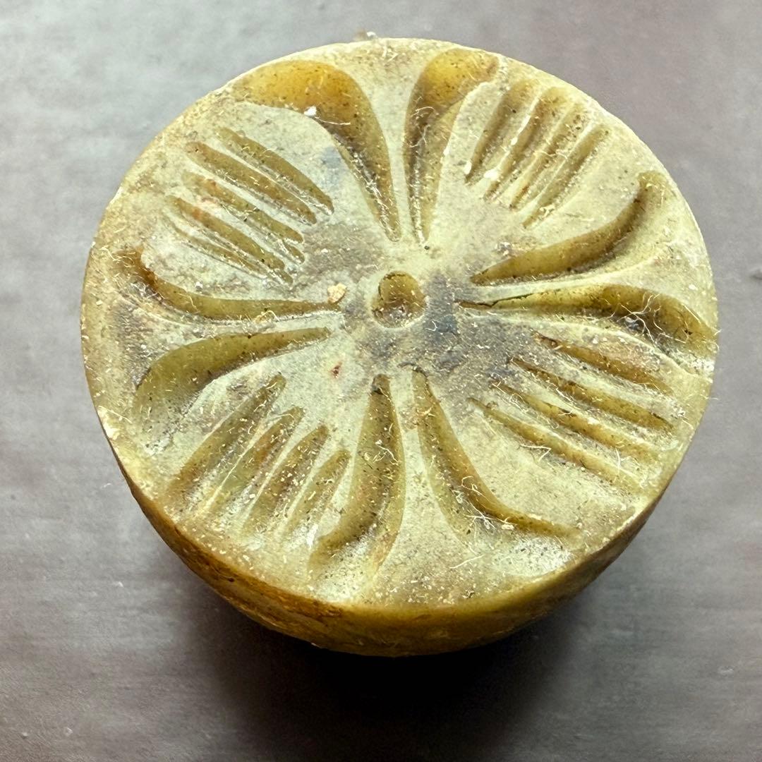 手彫 滑石製 大理石製 香合 蓋開閉式 極上 小型携帯香合 24mm高さ18mm