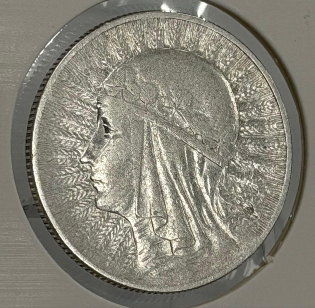 1933年ポーランド ヤドヴィガ女王 5ズロチ銀貨 極美❗️