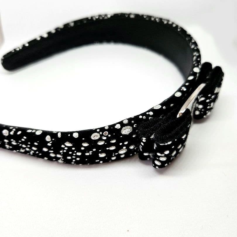 新品✨フェラガモ✨ヴァラリボン✨ドットカチューシャ✨ブラック✨シルバーペイント