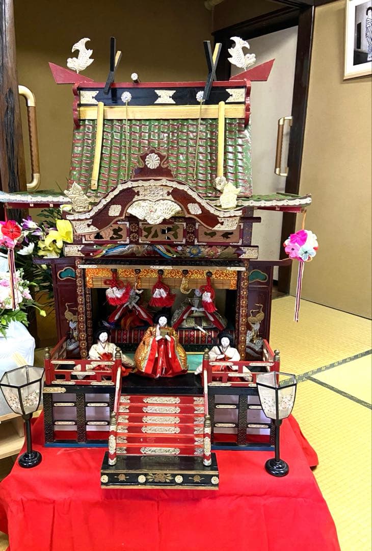 アンティーク　雛人形　雛御殿　御殿飾り
