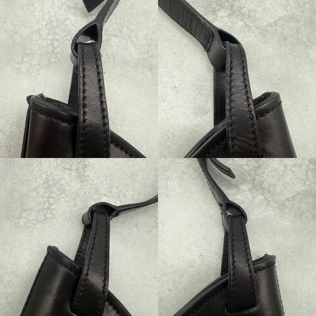 GUCCI グッチ ワンショルダーバッグ GGキャンバス レザー 肩掛け 黒