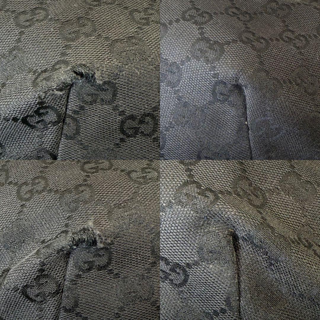 GUCCI グッチ ワンショルダーバッグ GGキャンバス レザー 肩掛け 黒