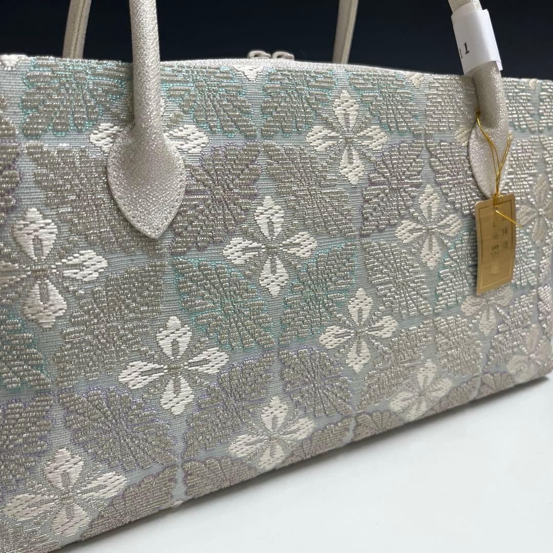 新品未使用品　京都 西陣織正絹帯地使用　利休バッグお茶席　25911