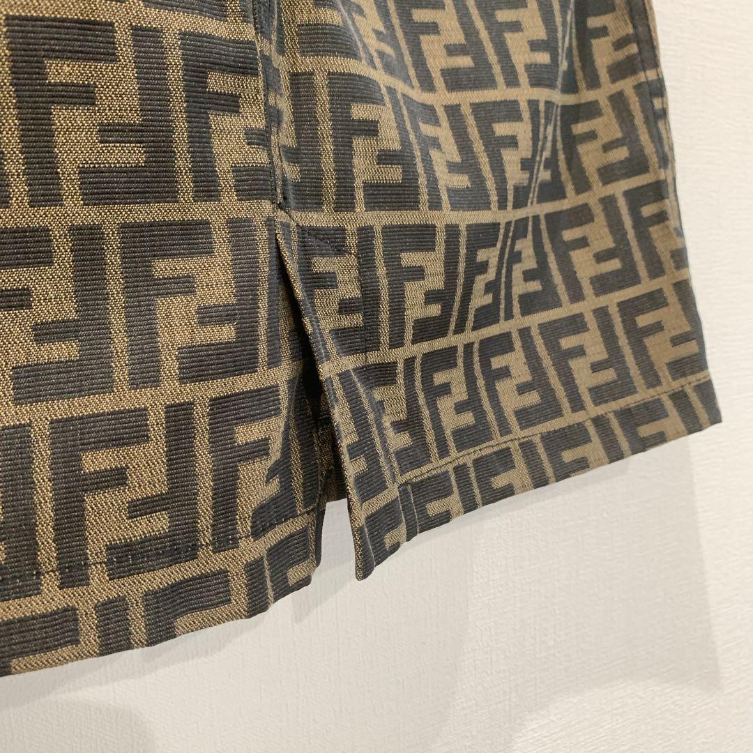 【美品】FENDI フェンディ ズッカ柄 スカート 大きいサイズ ひざ丈スカート
