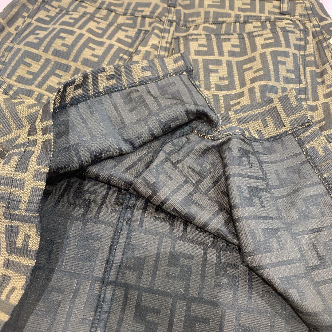 【美品】FENDI フェンディ ズッカ柄 スカート 大きいサイズ ひざ丈スカート