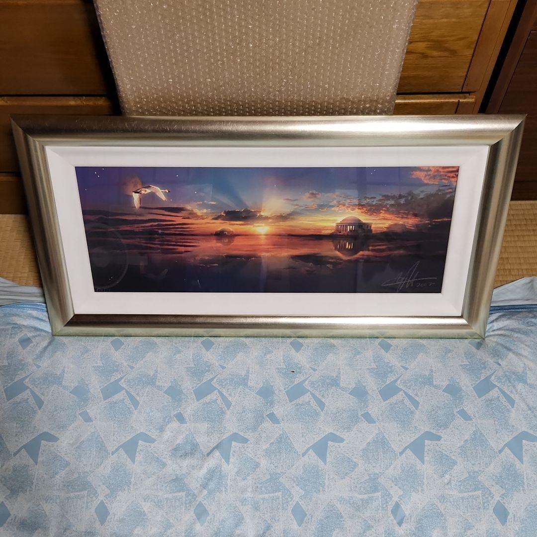 版画 FAIR WARNING リトゲン 希少 手彩 人気作 夕凪