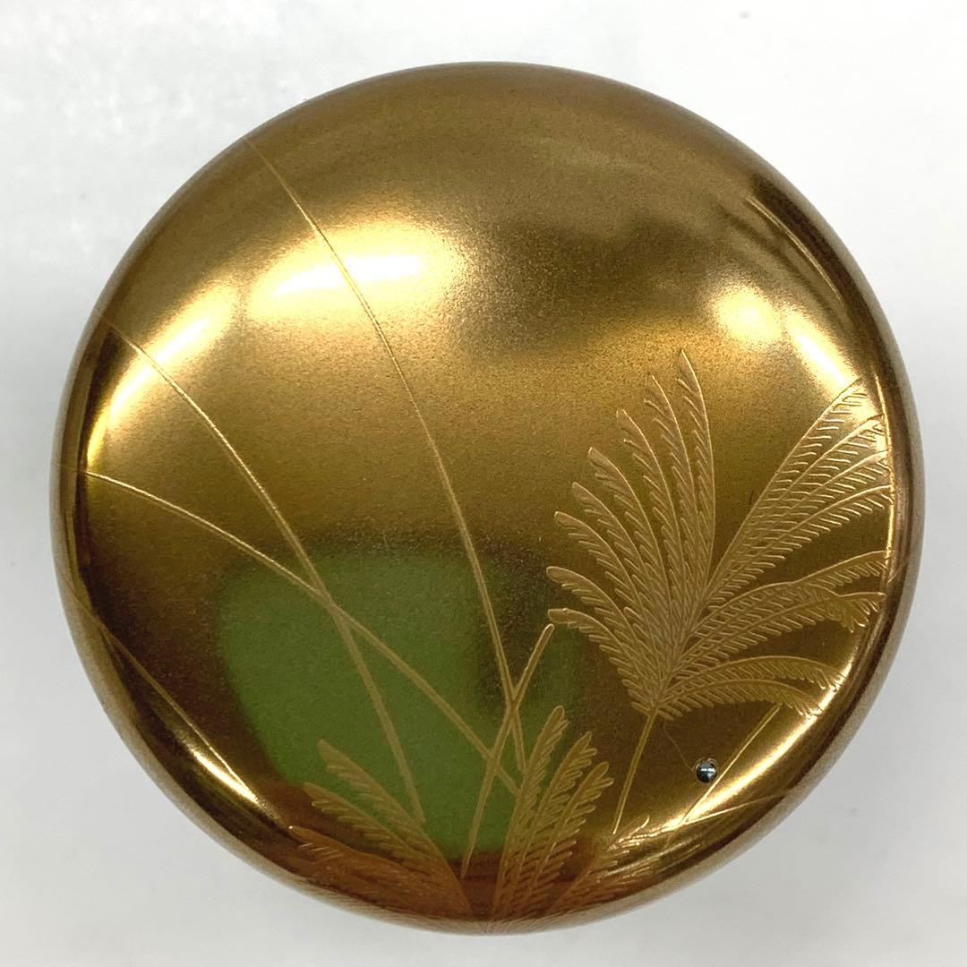 【中棗　金ぼかし　武蔵野　蒔絵】前田清峰　共箱