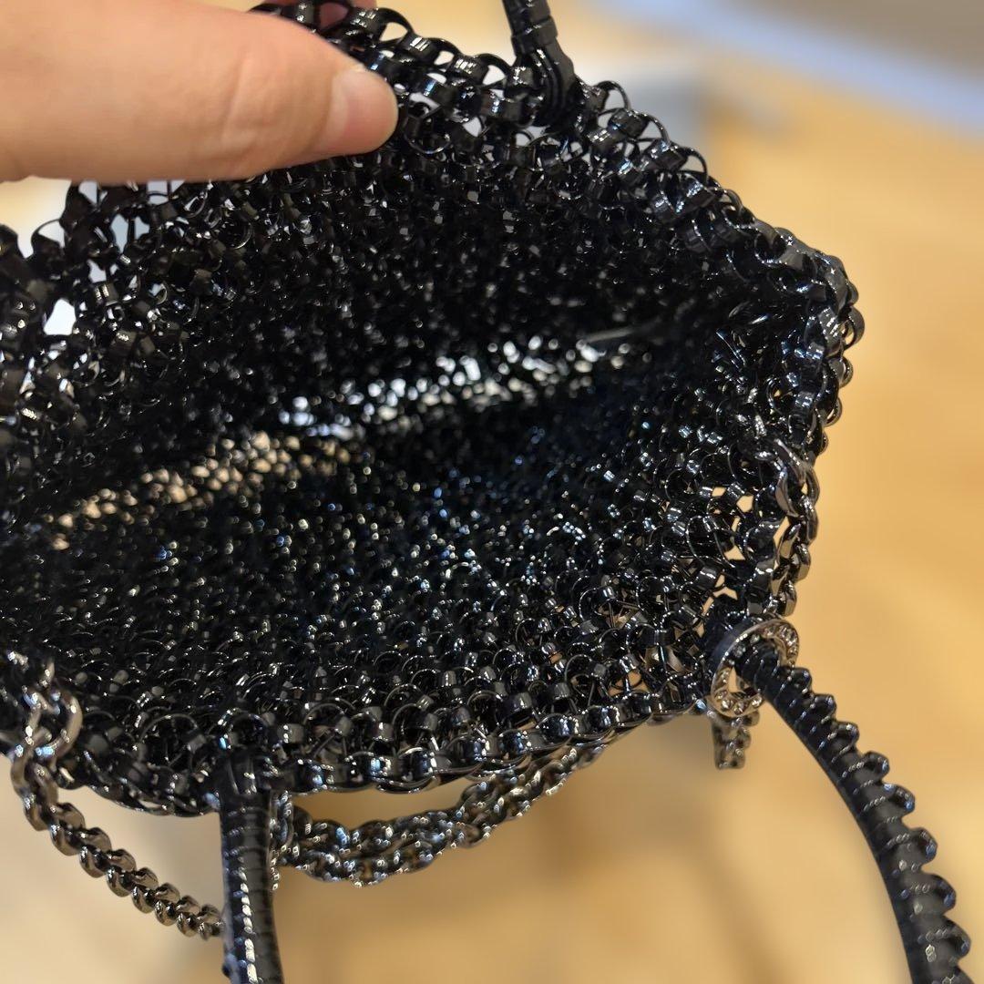 【未使用に近い】アンテプリマ ワイヤーバッグ ミニアトゥーラ エナメルブラック