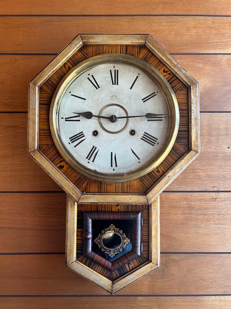 柱時計　掛時計　ゼンマイ　整備済　オーバーホール　レトロ　アンティーク　10