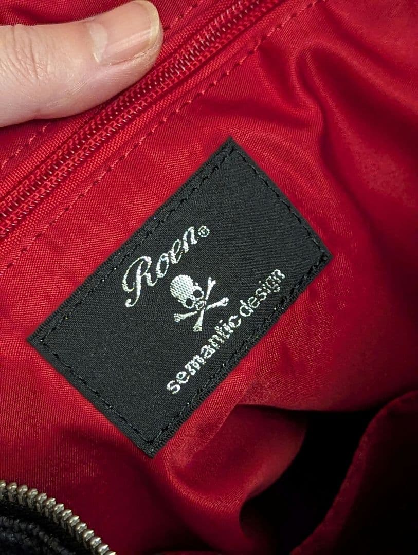 Roen ブラックドクロスタッズショルダーバッグ