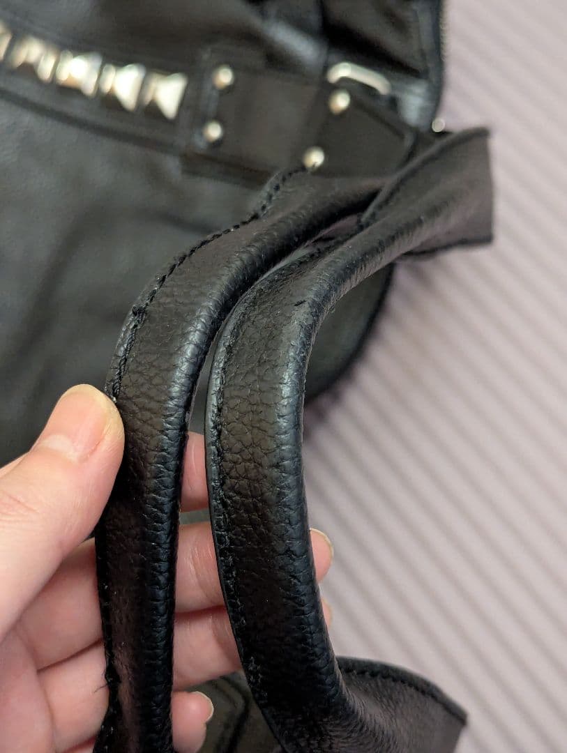 Roen ブラックドクロスタッズショルダーバッグ