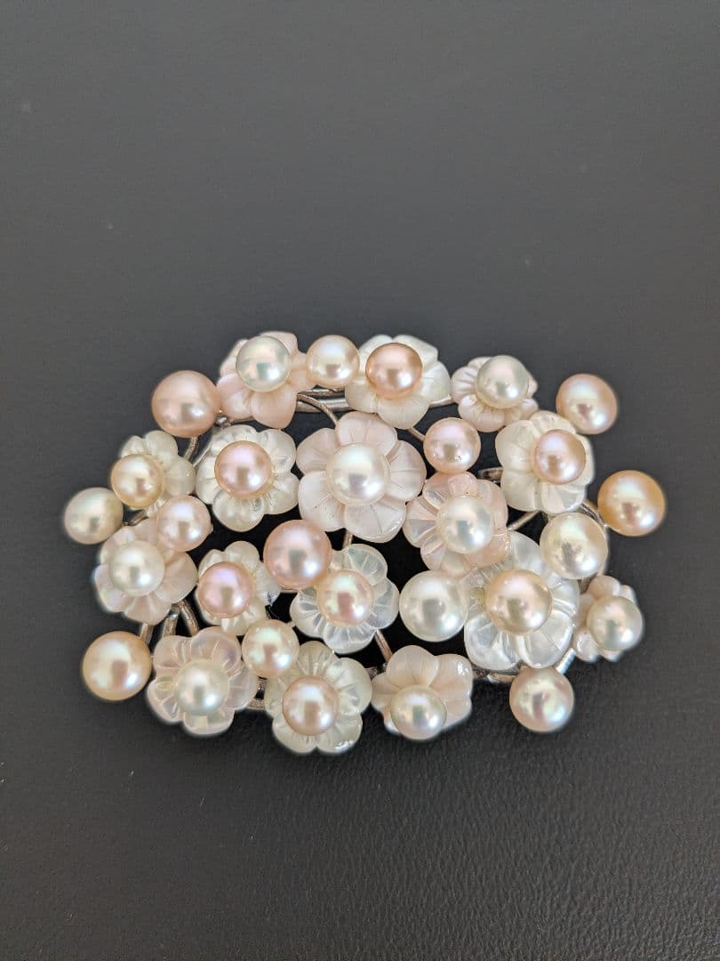 K*G様 本真珠　パールブローチ　大振りサイズ　925刻印