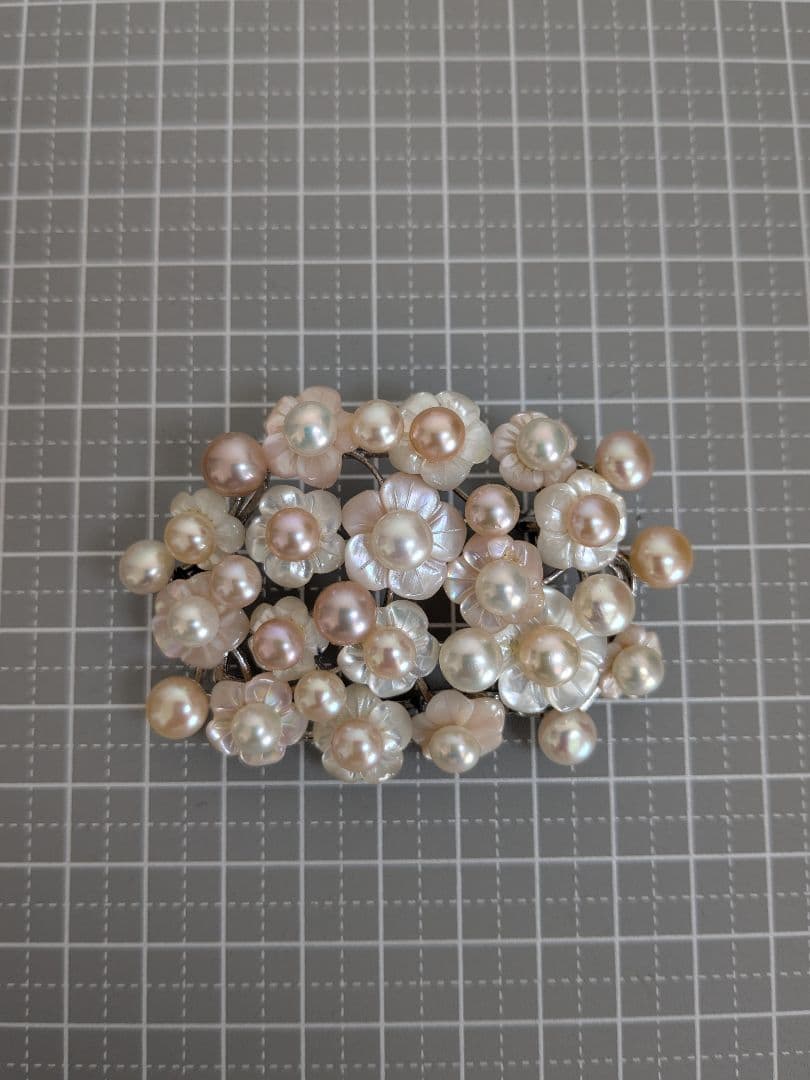 K*G様 本真珠　パールブローチ　大振りサイズ　925刻印