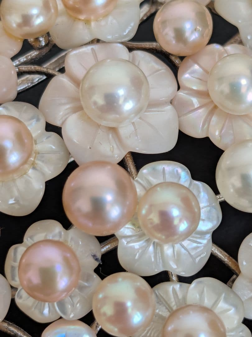 K*G様 本真珠　パールブローチ　大振りサイズ　925刻印