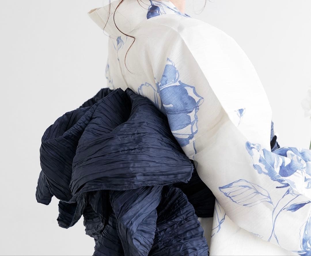 花柄浴衣・帯 下駄セット