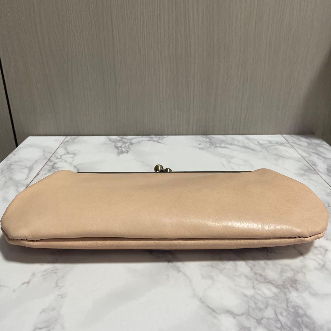 すずらんハンドメイド　牛ヌメ革親子がま口長財布