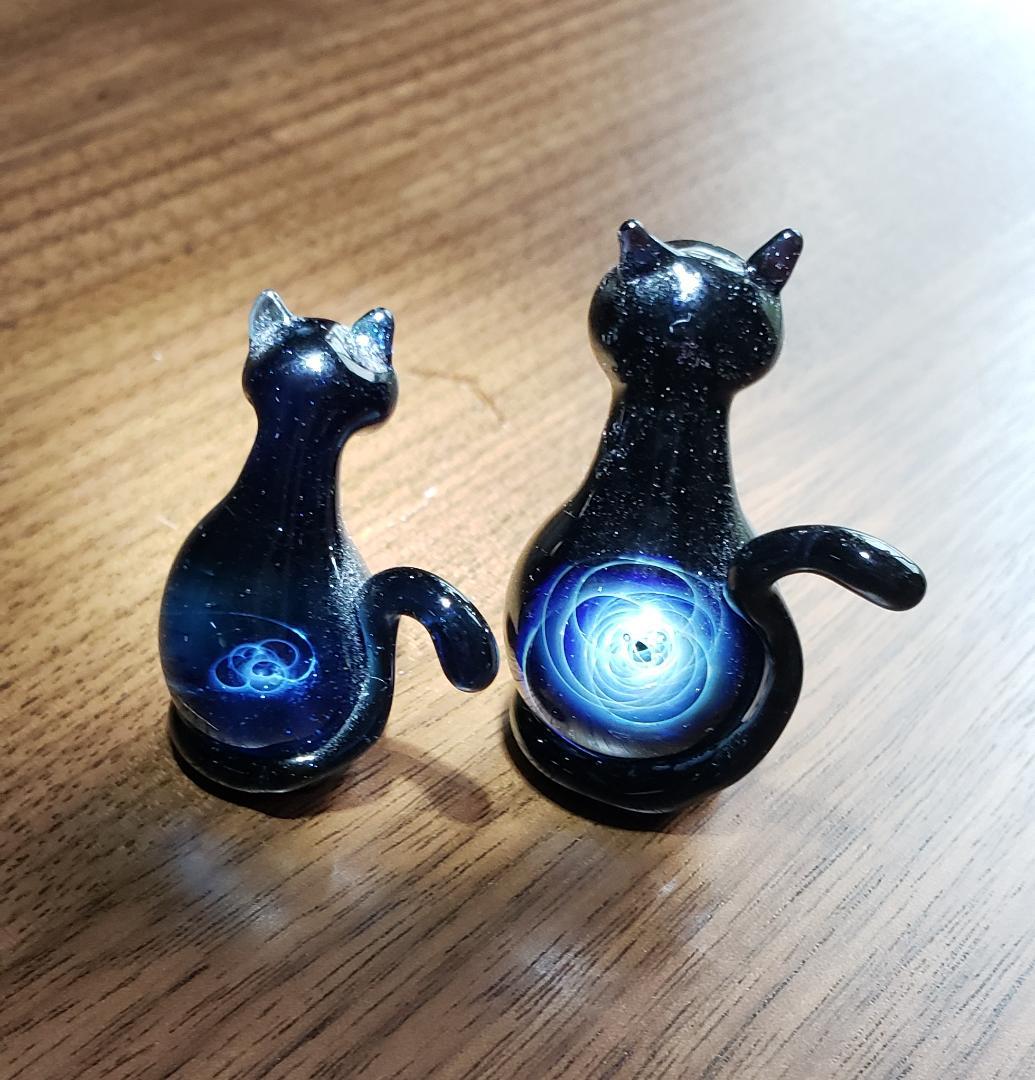 宇宙　ガラスの猫（ペア）