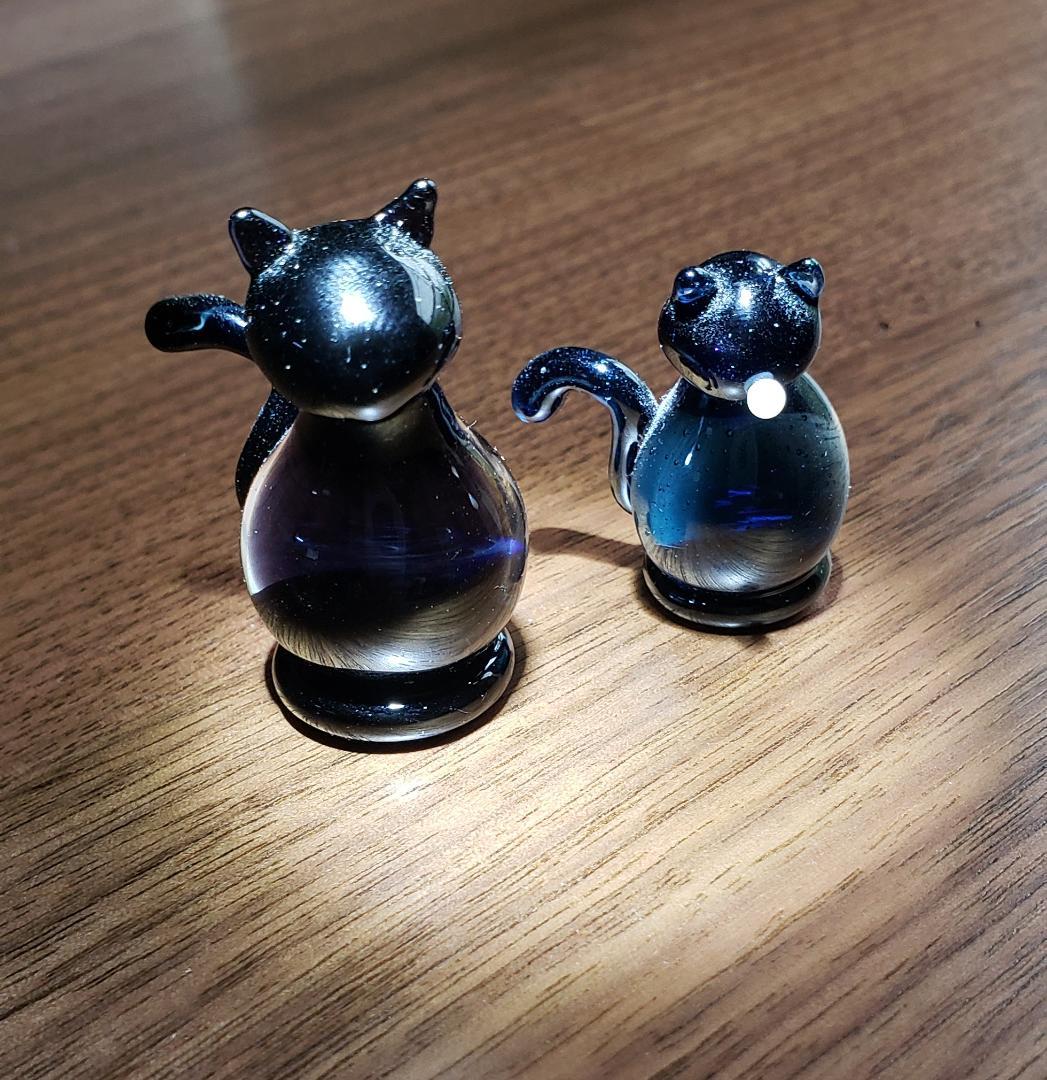 宇宙　ガラスの猫（ペア）
