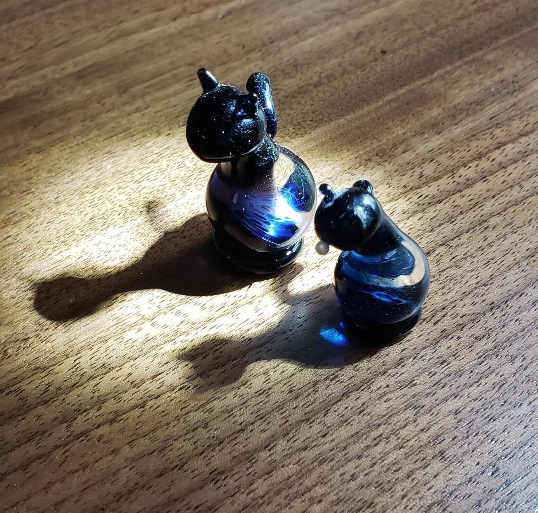宇宙　ガラスの猫（ペア）