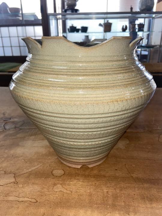 萩焼 蓮光山 3代目 徹千代作 【花入れ・壺・花器】新品