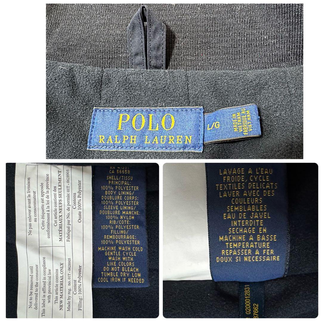 美品✨ポロラルフローレン 中綿ブルゾン メンズ L サイズ ポニー刺繍 ネイビー