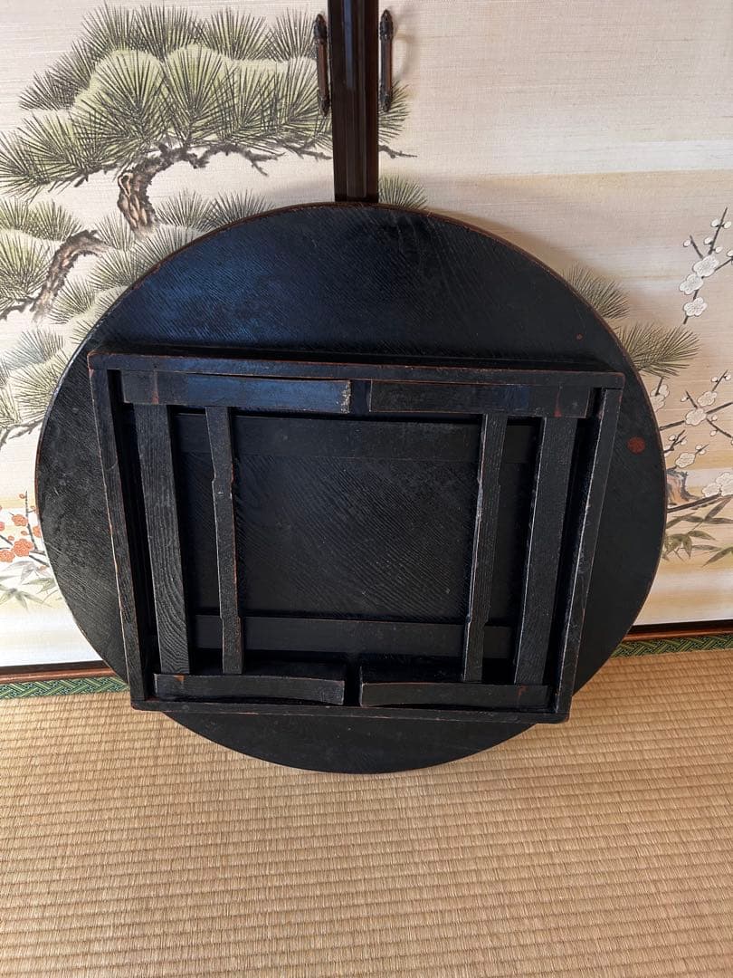 昭和レトロ　折りたたみ丸いちゃぶ台