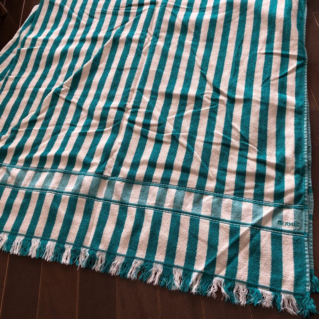良カラー♪ストライプ☆ HERMES カバー　ビーチタオル　エルメス　ベルギー製