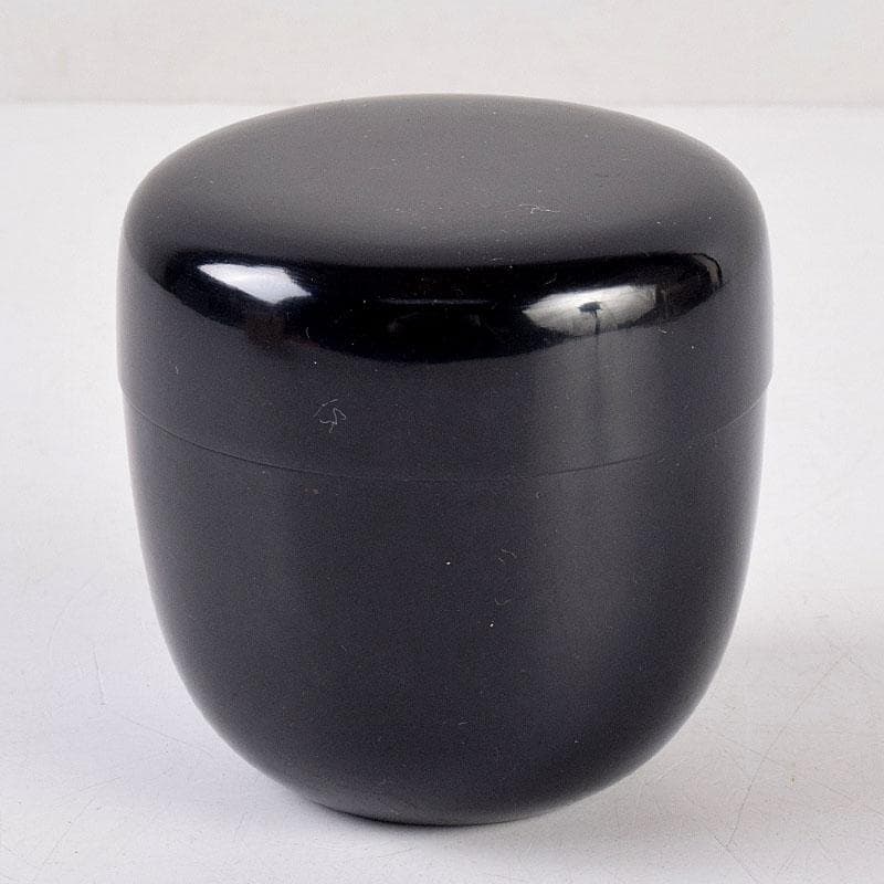 jingo茶道具　黒漆　棗　仕覆付　花押入り時代箱　V　8401