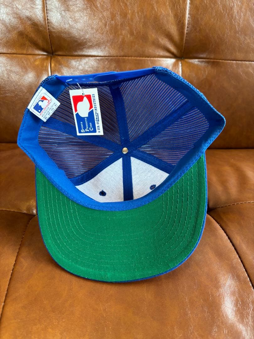 80s 90sデッドストック ニューヨーク メッツ メッシュキャップ つば裏緑￼