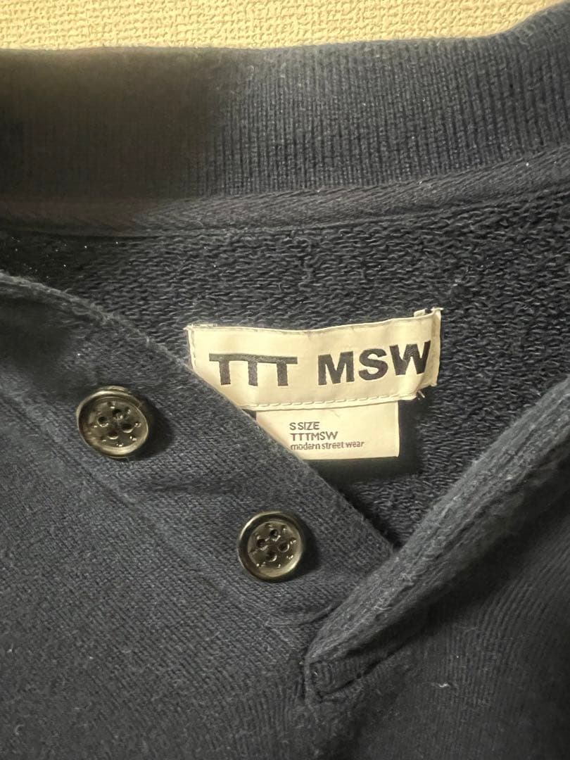 TTT MSW ネイビー 長袖ポロシャツ Sサイズ