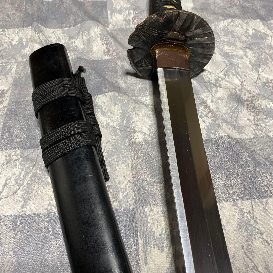 模造刀大刀 黒柄 扇鉄丸鍔 黒鞘