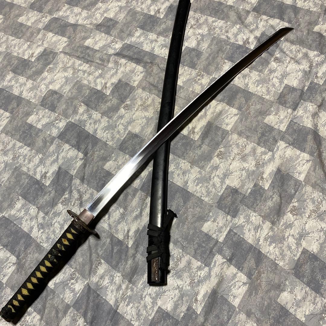 模造刀大刀 黒柄 扇鉄丸鍔 黒鞘